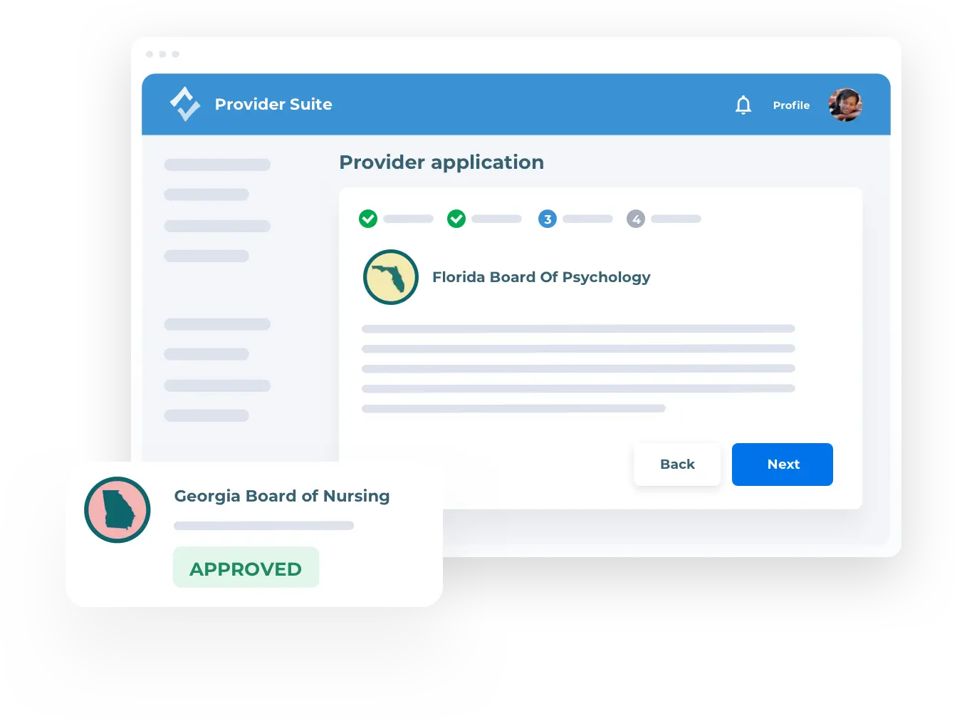 Provider suite dashboard
