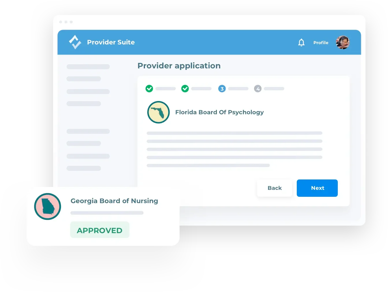 Provider suite dashboard