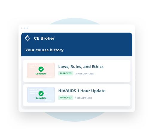 A user's course history