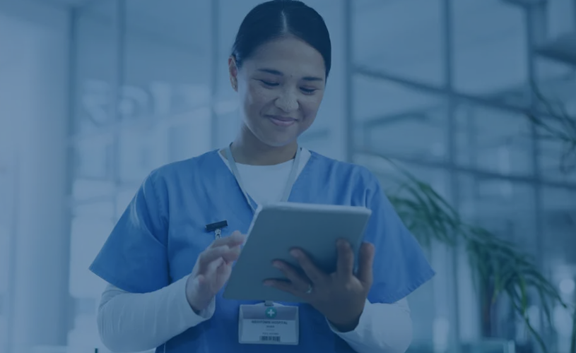 Video testimonial preview — a person using CE Broker on a tablet