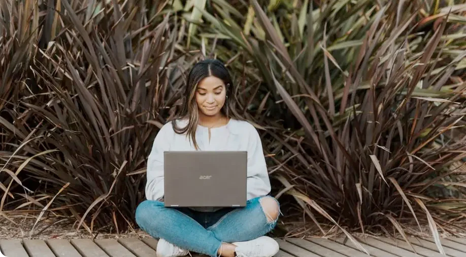 Woman using a laptop