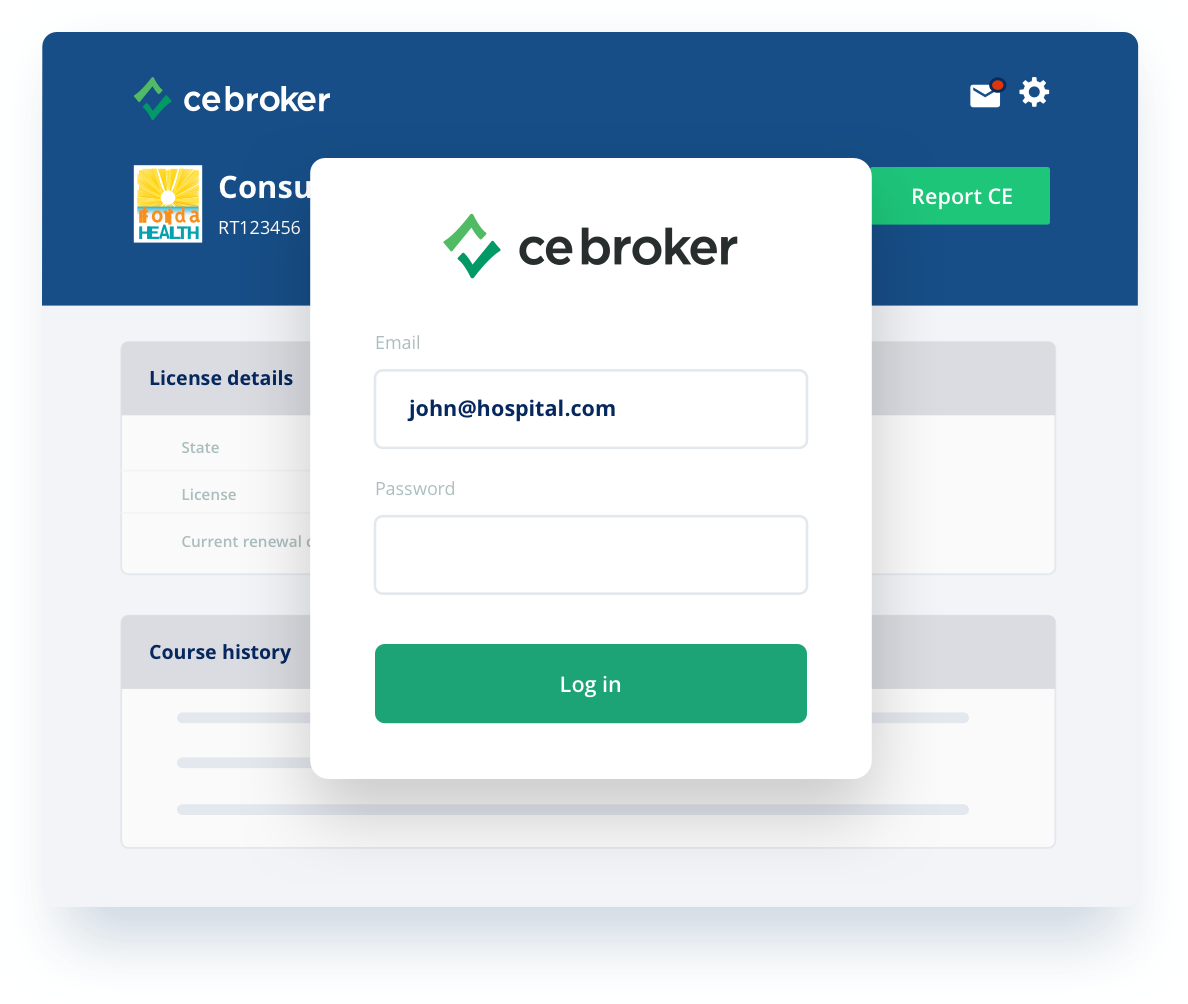 CE Broker Example of Dashboard